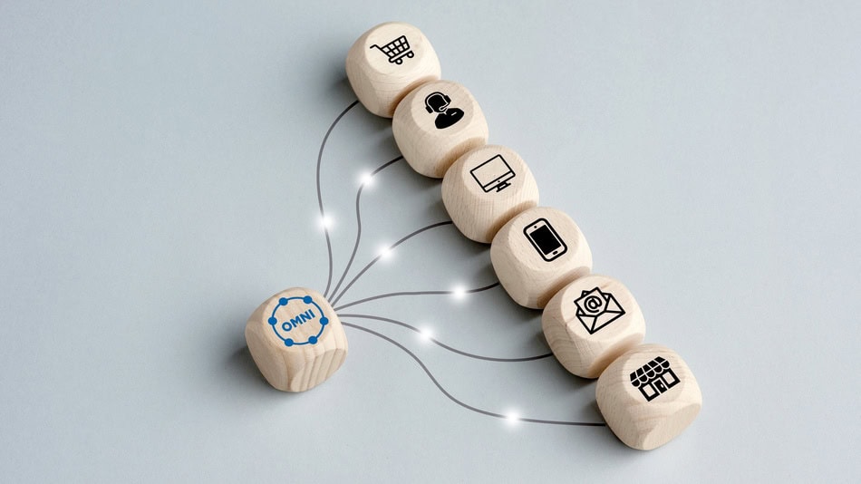 Concepto de estrategia de negocio de marketing Omnicanal.