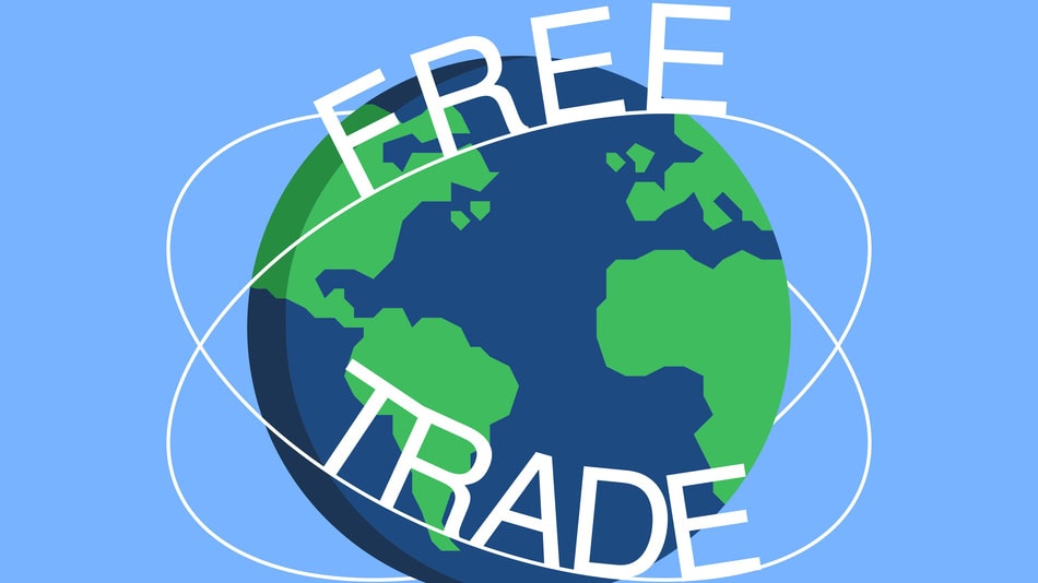 Ilustración concepto de libre comercio global